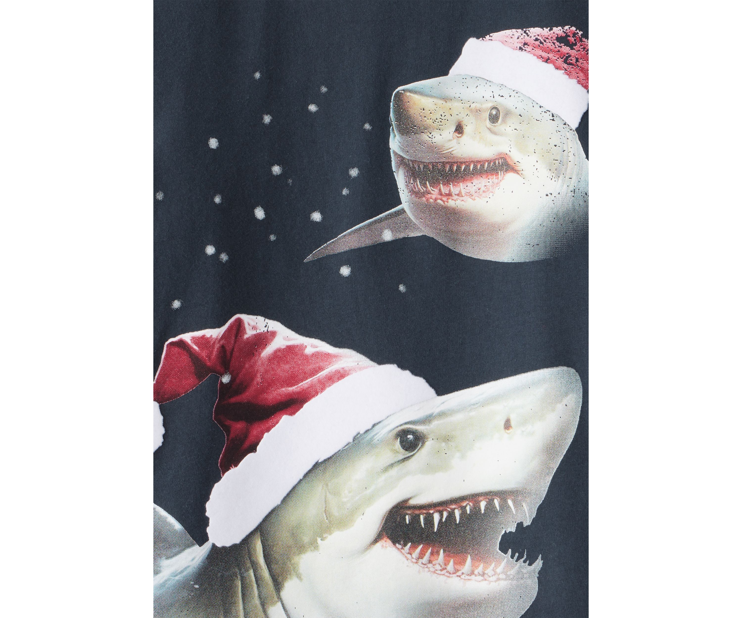 Boys 4-7 Long Sleeve Santa Shark Graphic T-Shirt 