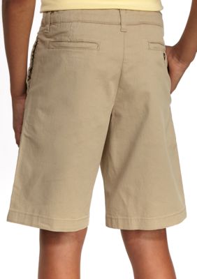 Crown Ivy Stretch Twill Flat Front Shorts Boys 8 Husky Belk