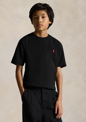 Ralph Lauren Childrenswear Boys 8-20 Cotton Jersey Crew Neck T-Shirt, Black, X-Large