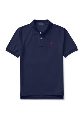 Ralph Lauren Childrenswear Boys 8-20 Cotton Mesh Polo Shirt, Navy Blue, Large -  0889604336261