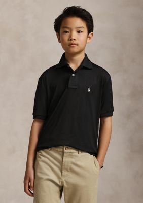 Ralph Lauren Childrenswear Boys 8-20 Performance Jersey Polo Shirt, Black, Large