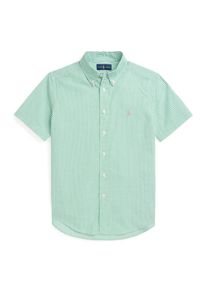 Boys 8-20 Striped Seersucker Short-Sleeve Shirt
