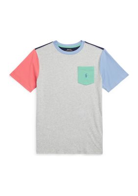 Boys 8-20 Color Block Cotton Pocket T-Shirt
