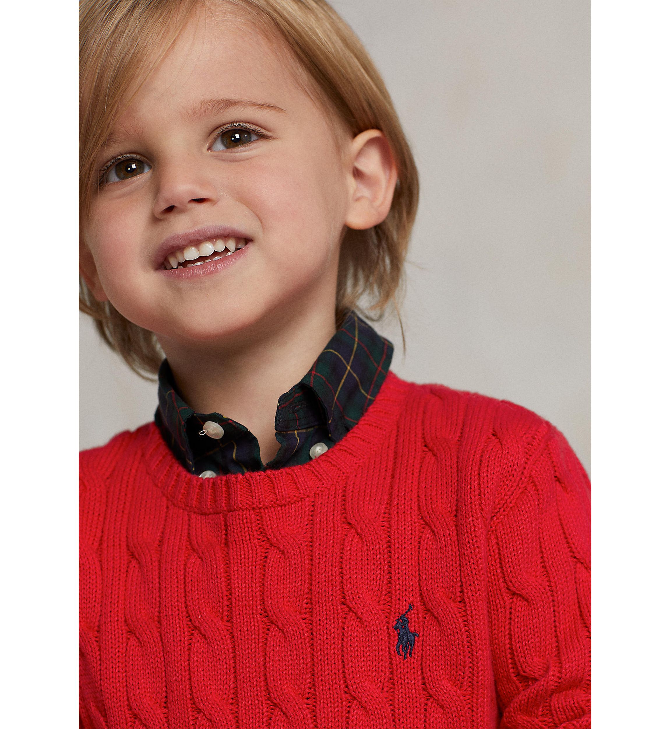 Boys 2-7 Cable Knit Cotton Sweater