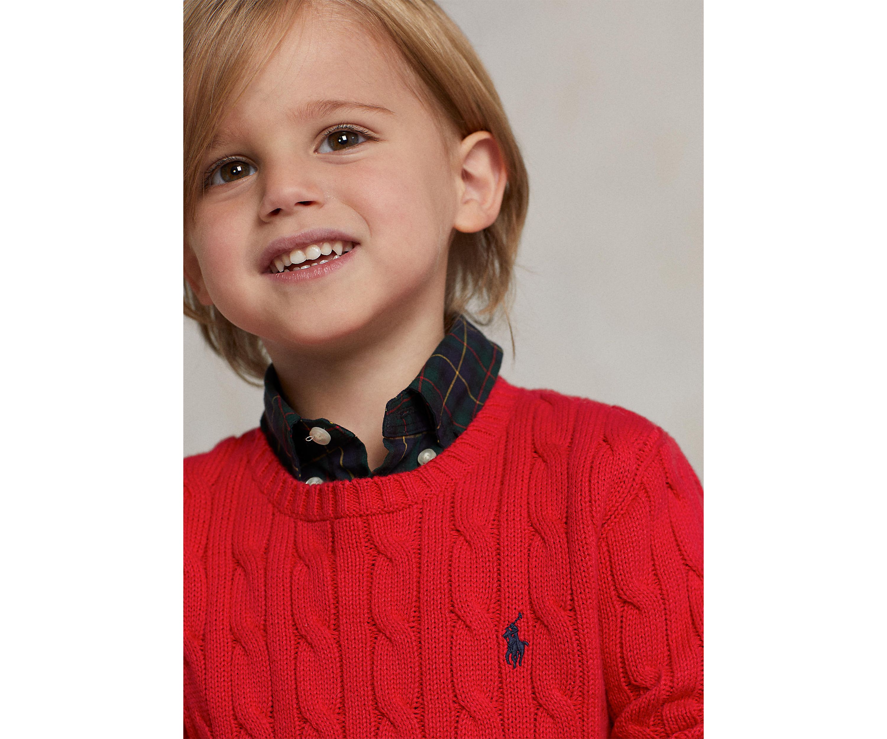 Boys 2-7 Cable Knit Cotton Sweater