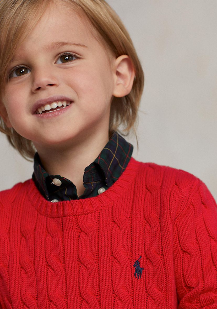 Boys 2-7 Cable Knit Cotton Sweater