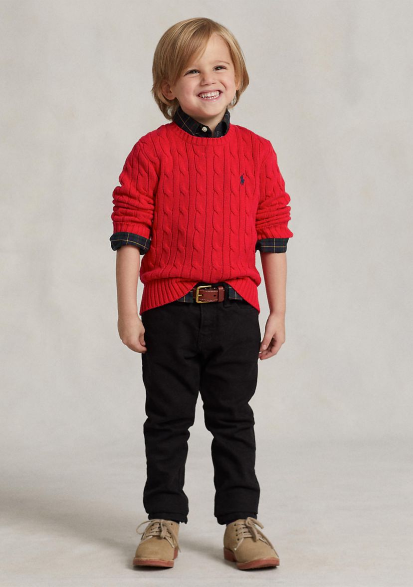 Boys 2-7 Cable Knit Cotton Sweater