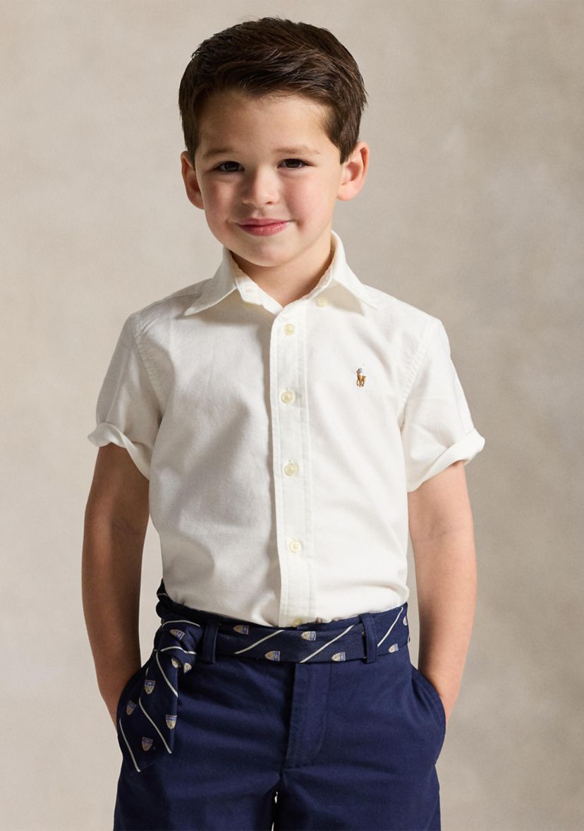 Boys 2-7 Cotton Oxford Short-Sleeve Shirt