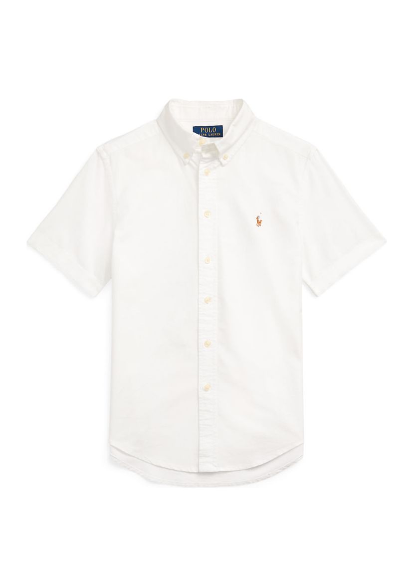 Boys 8-20 Cotton Oxford Short Sleeve Shirt