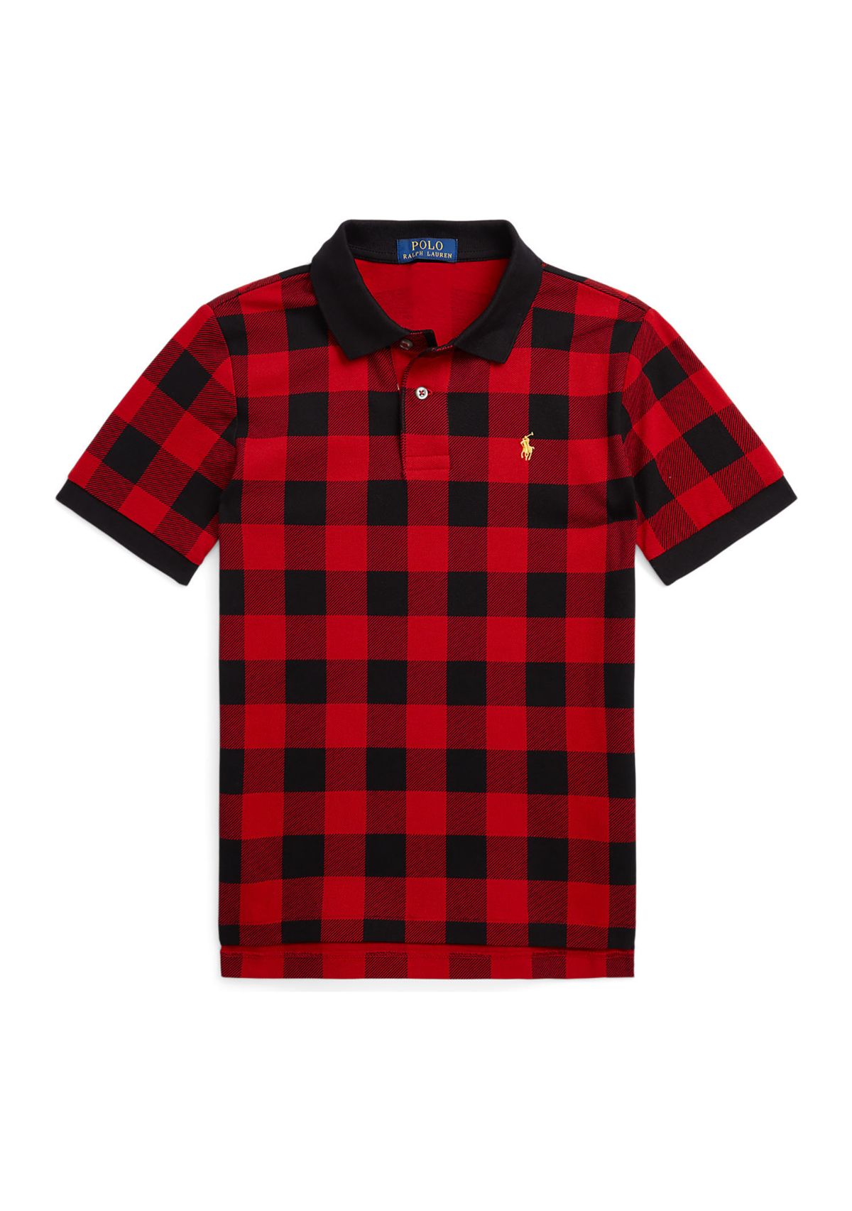 Boys 8-20 Buffalo Check Cotton Mesh Polo Shirt
