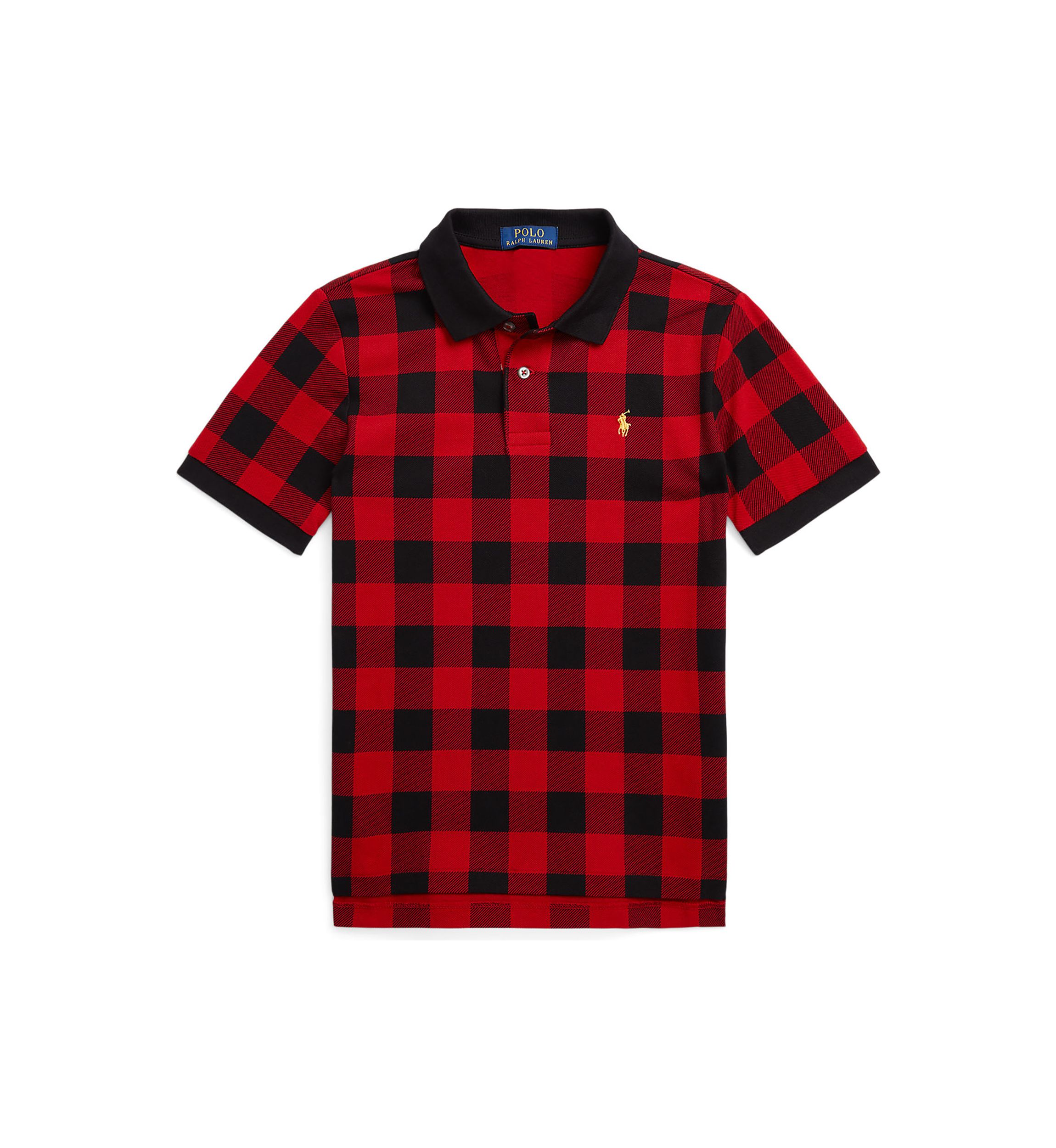 Boys 8-20 Buffalo Check Cotton Mesh Polo Shirt