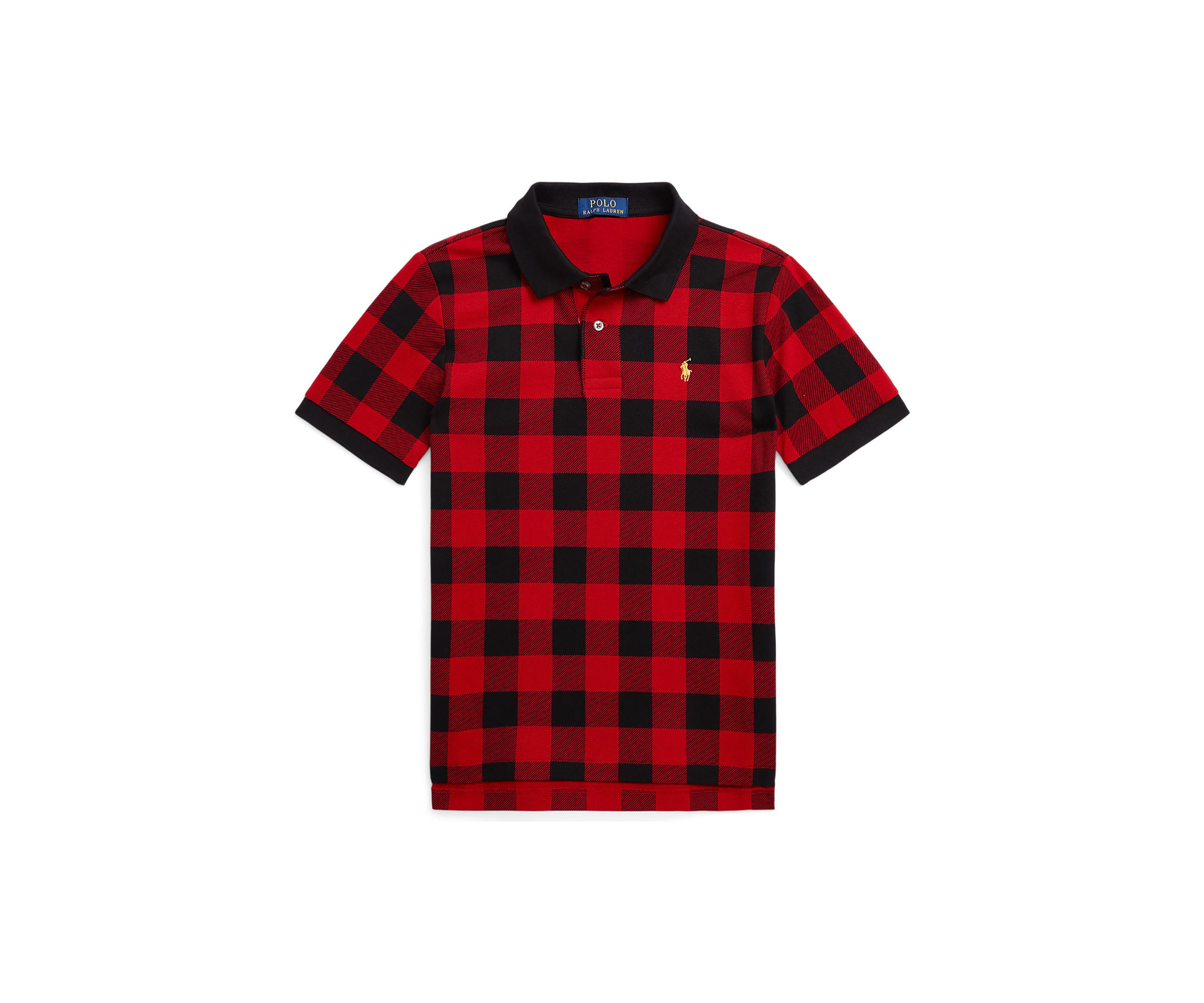 Boys 8-20 Buffalo Check Cotton Mesh Polo Shirt