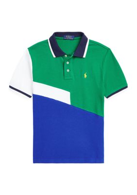 Ralph Lauren Childrenswear Boys 8-20 Color-Blocked Cotton Mesh Polo Shirt