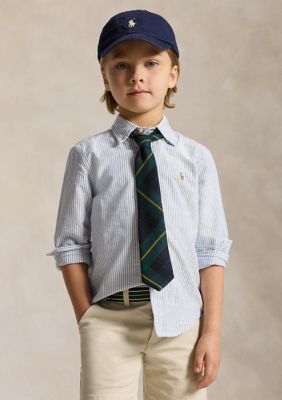Ralph Lauren Childrenswear Boys 2-7 Striped Cotton Oxford Shirt, Light Blue