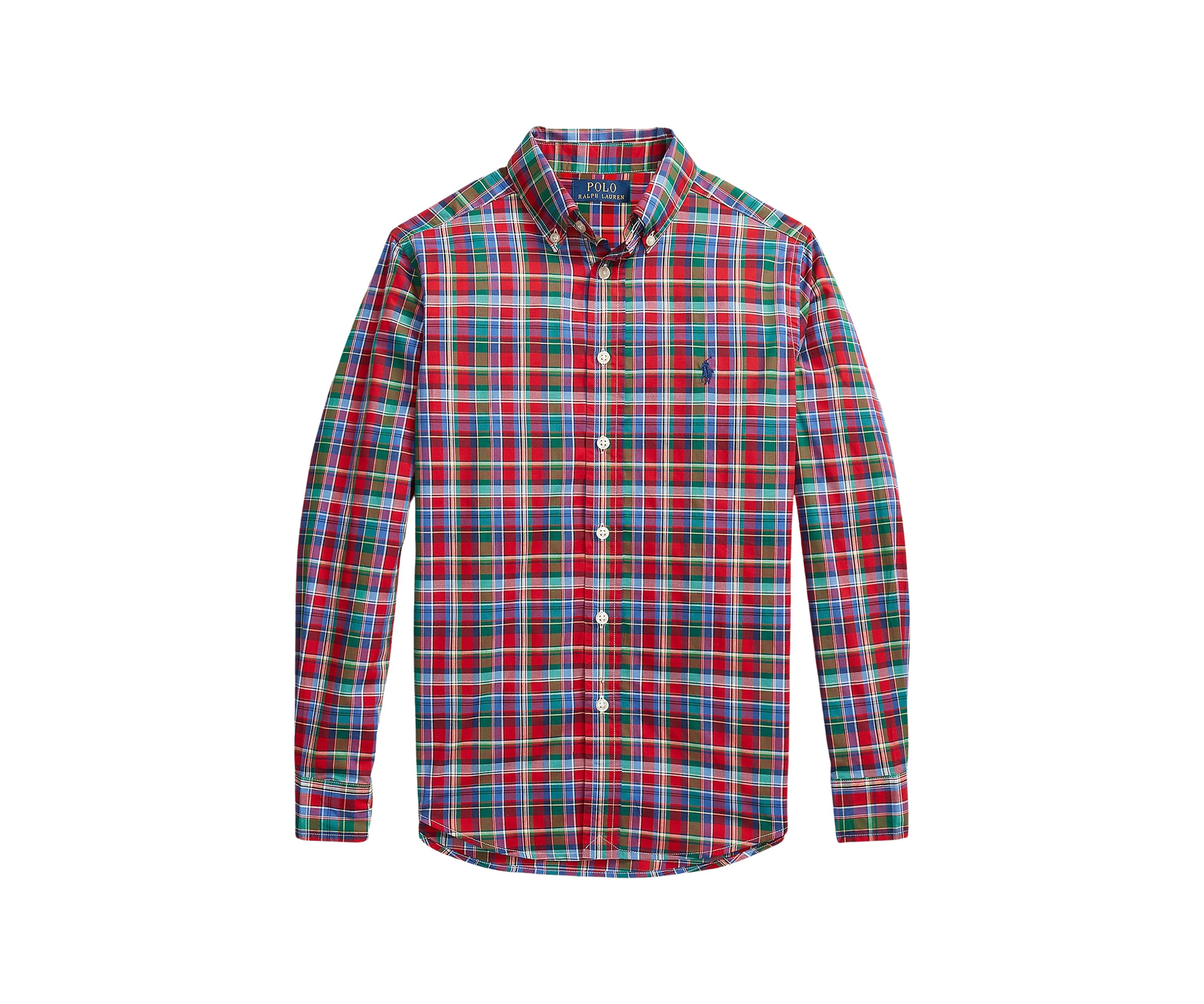 Boys 8-20 Plaid Cotton Poplin Shirt