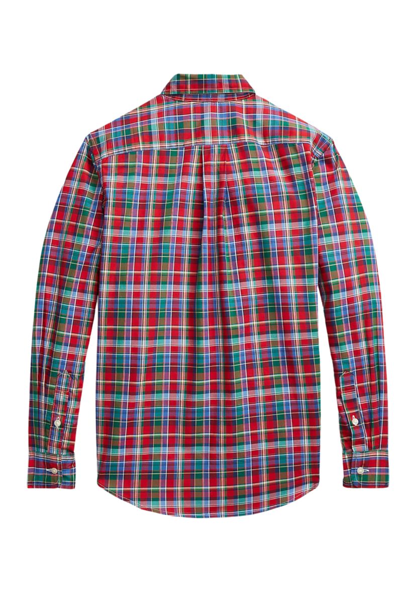 Boys 8-20 Plaid Cotton Poplin Shirt