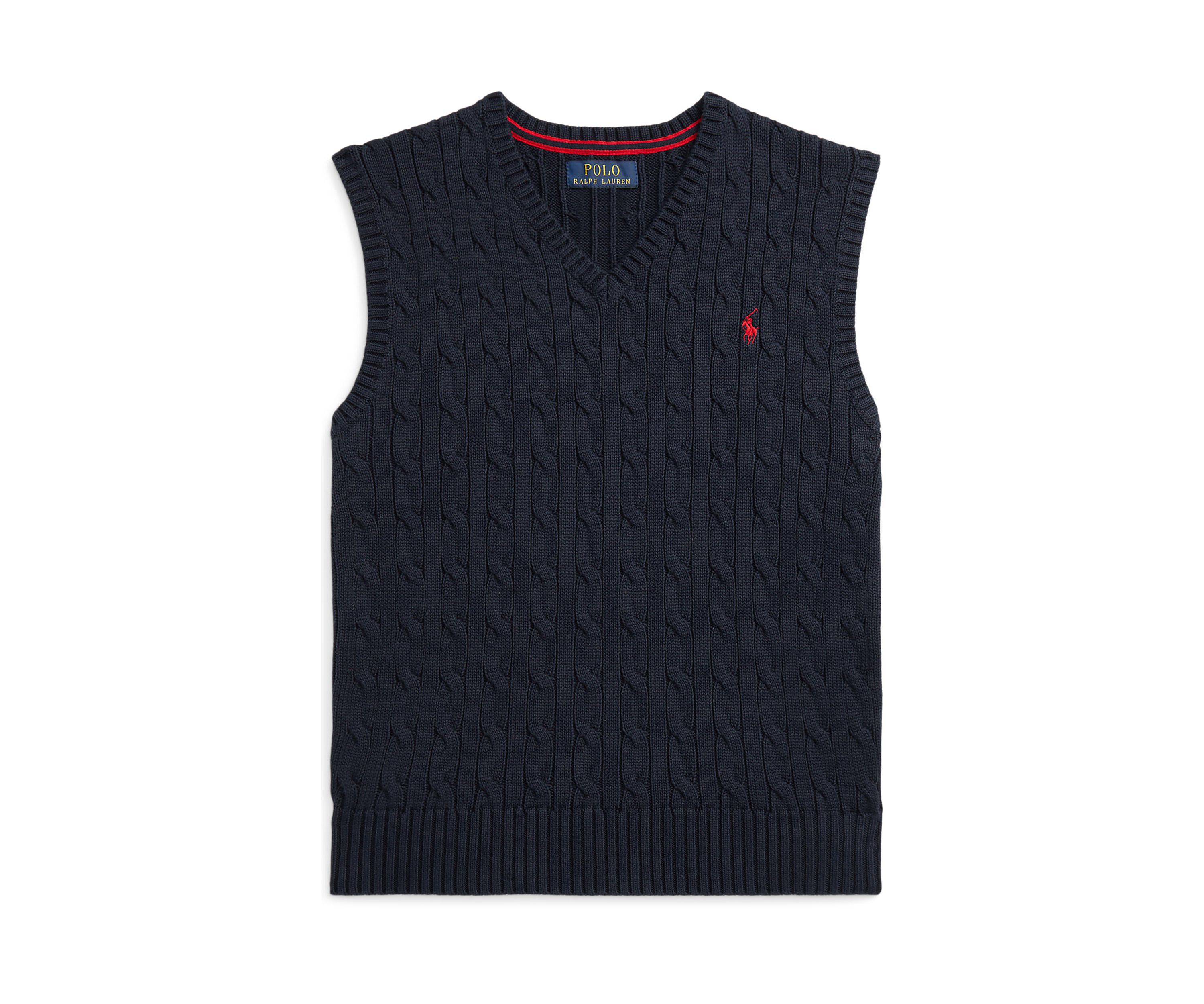 Boys 8-20 Cable Knit Cotton Sweater Vest