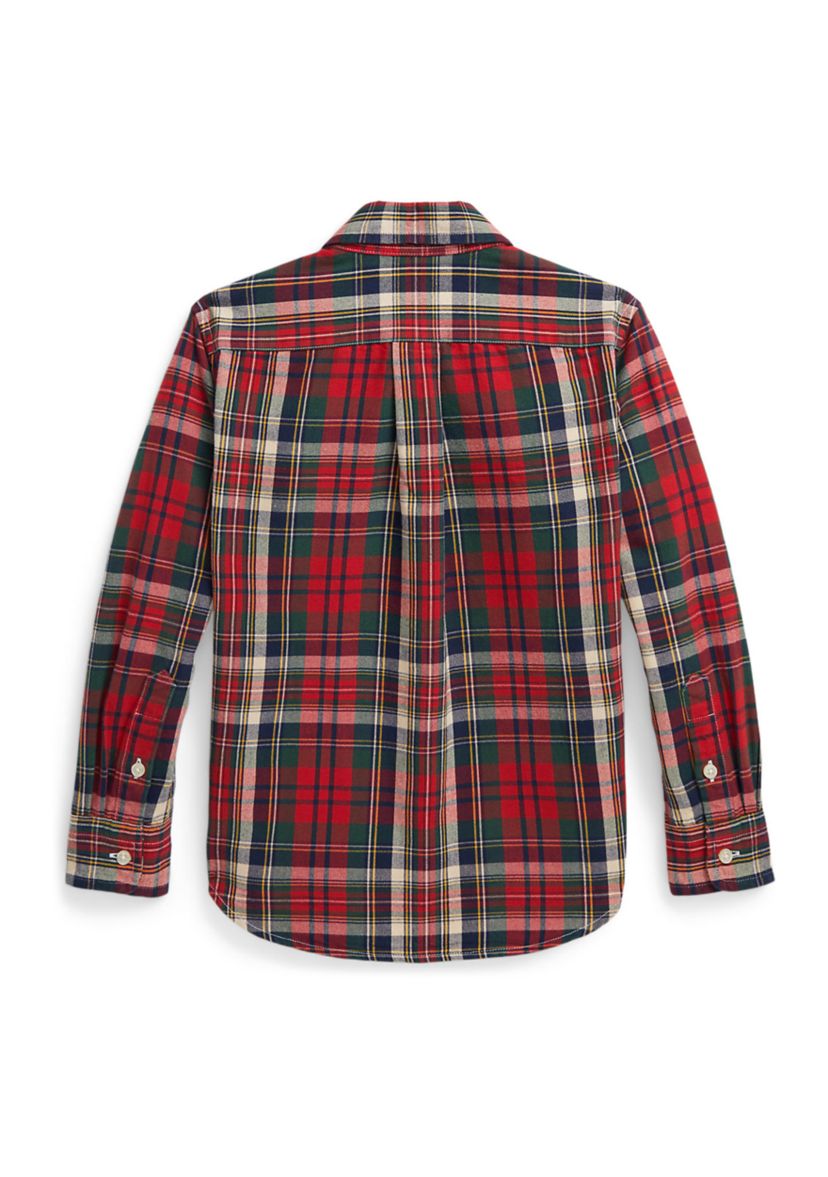 Boys 2-7 Plaid Brushed Cotton Oxford Shirt