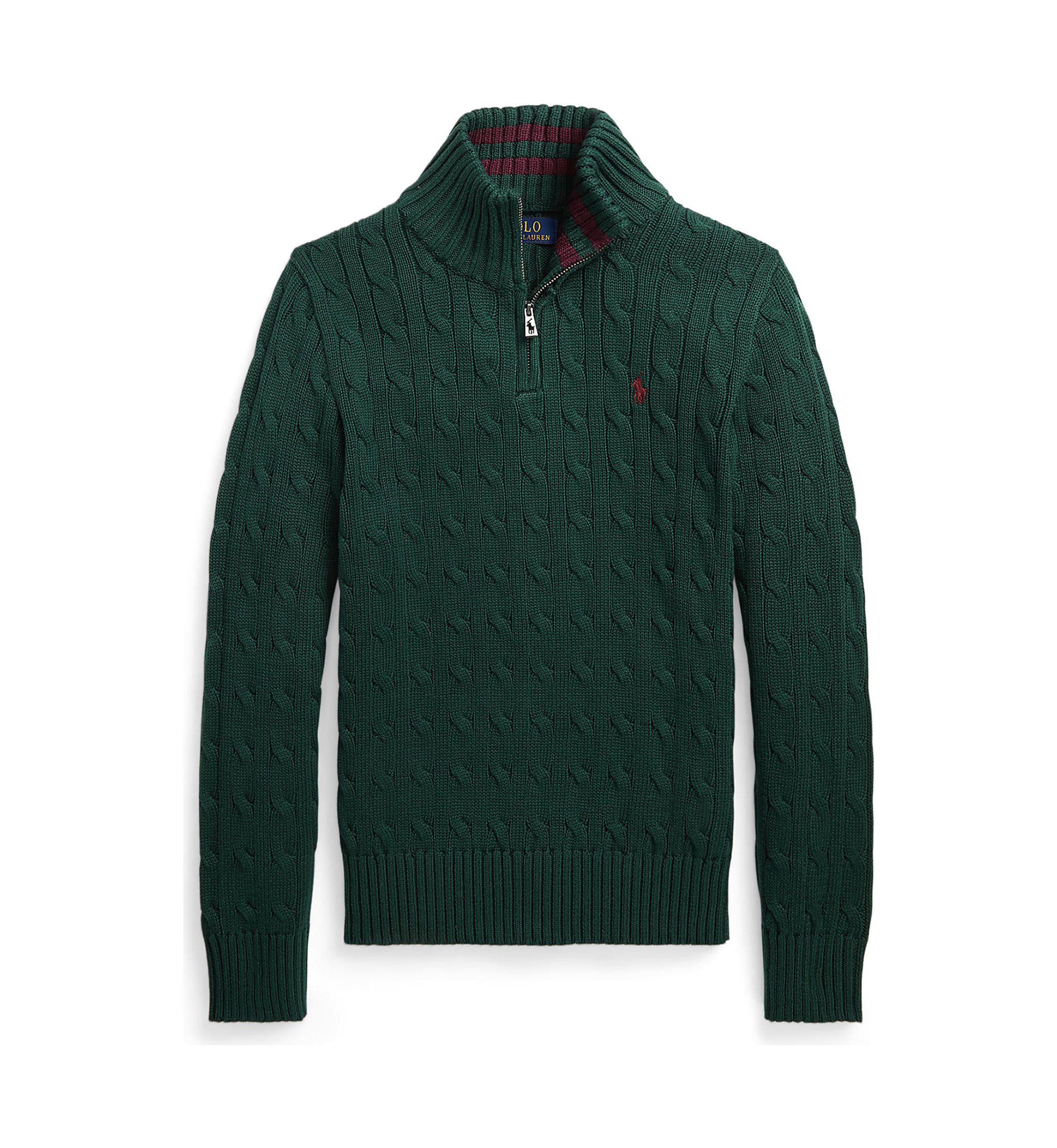 Boys 8-20 Cable Knit Cotton 1/4 Zip Sweater