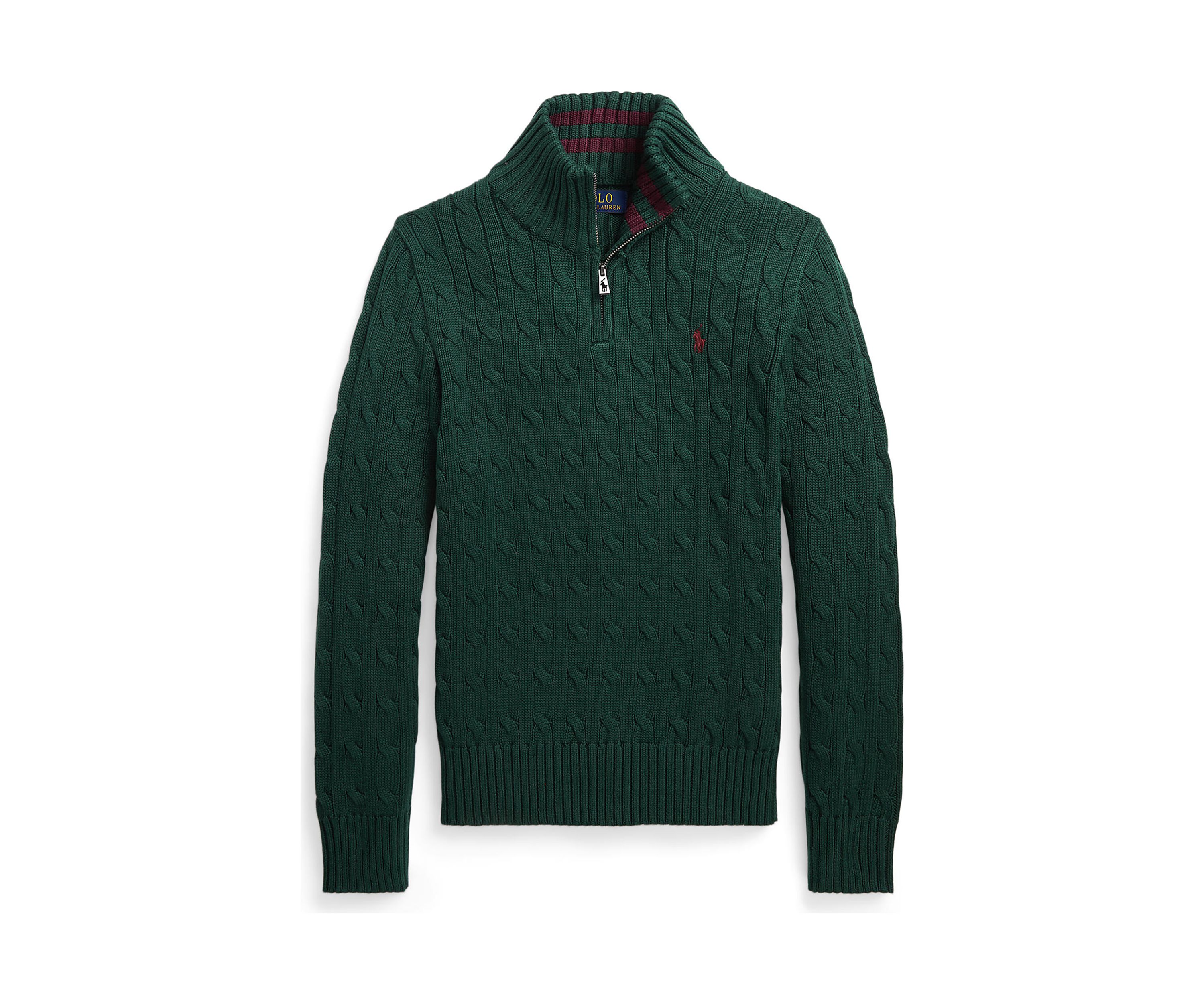 Boys 8-20 Cable Knit Cotton 1/4 Zip Sweater