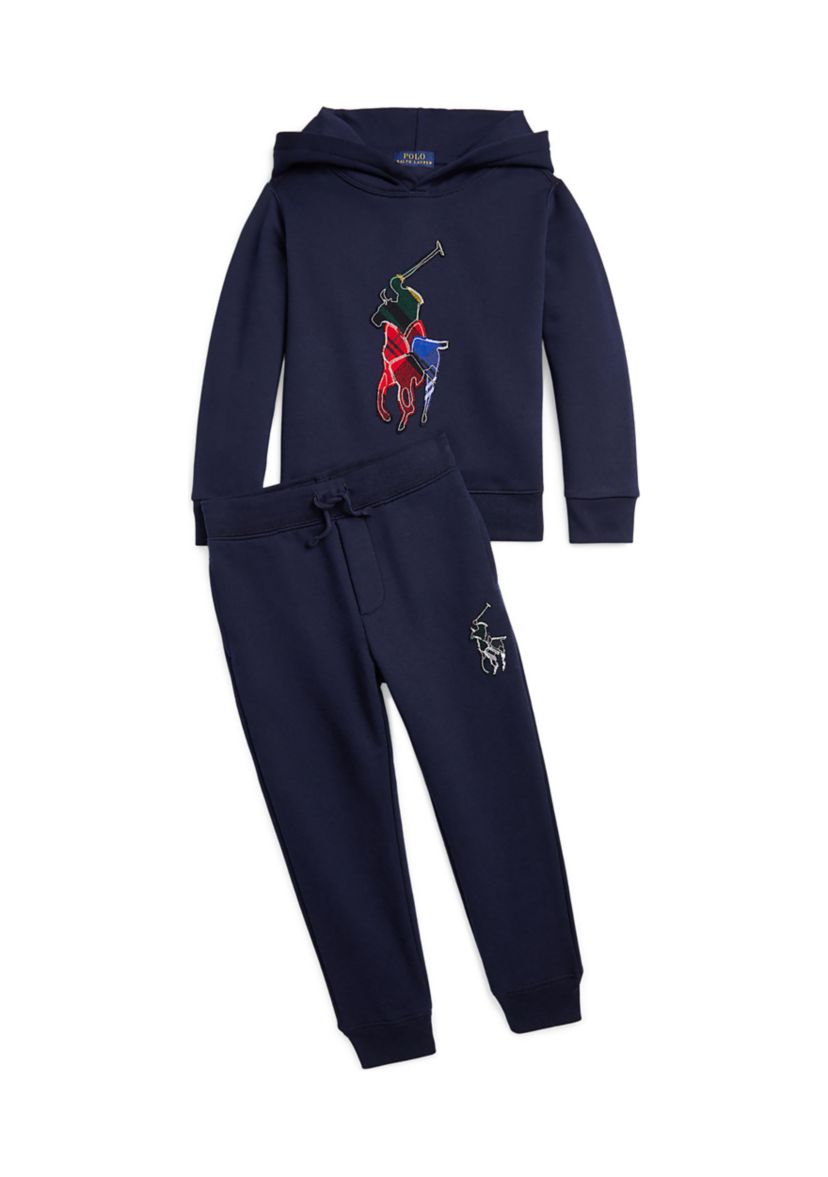 Boys 2-7 Plaid Big Pony Fleece Jogger Pants
