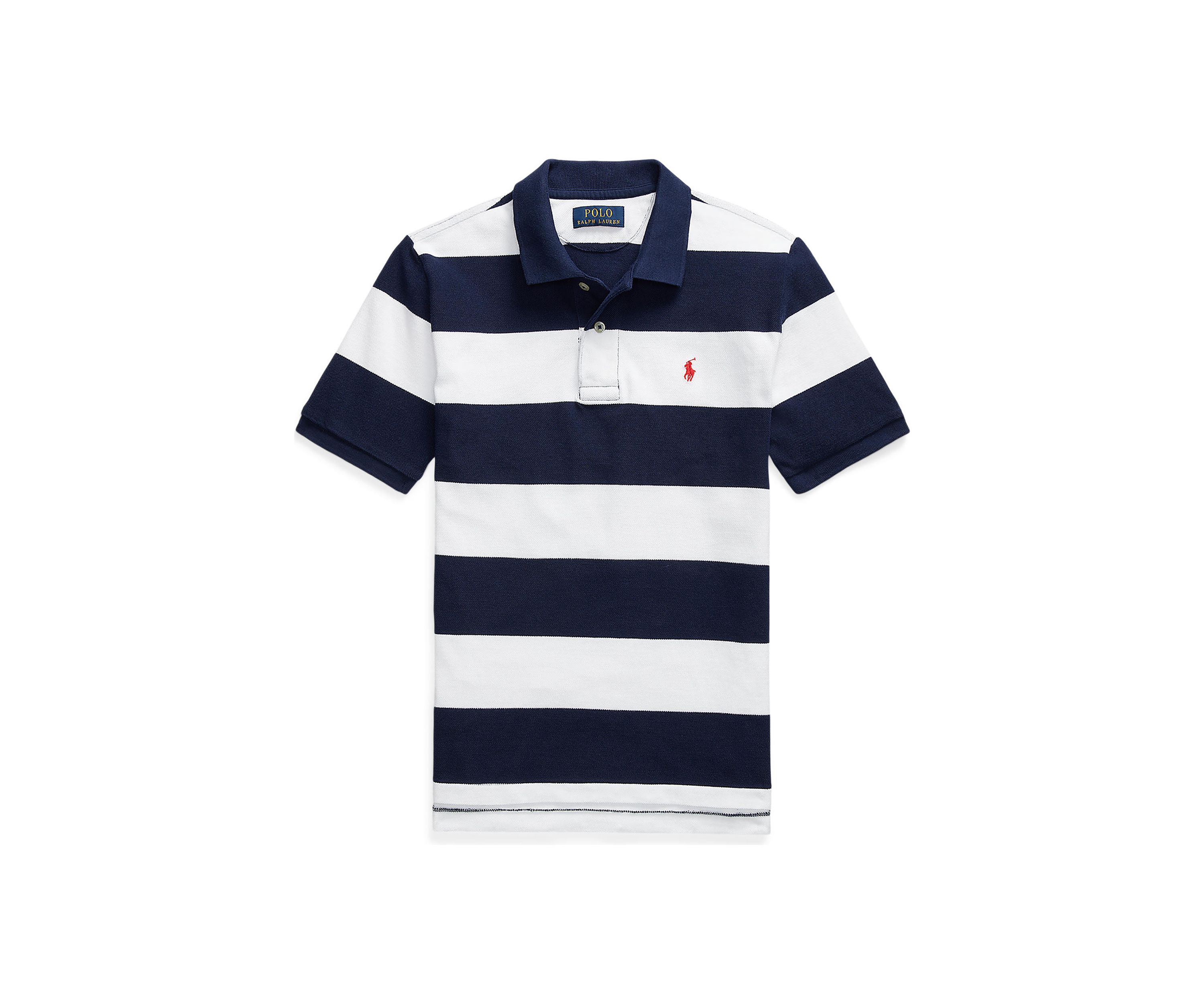 Boys 8-20 Striped Cotton Mesh Polo Shirt