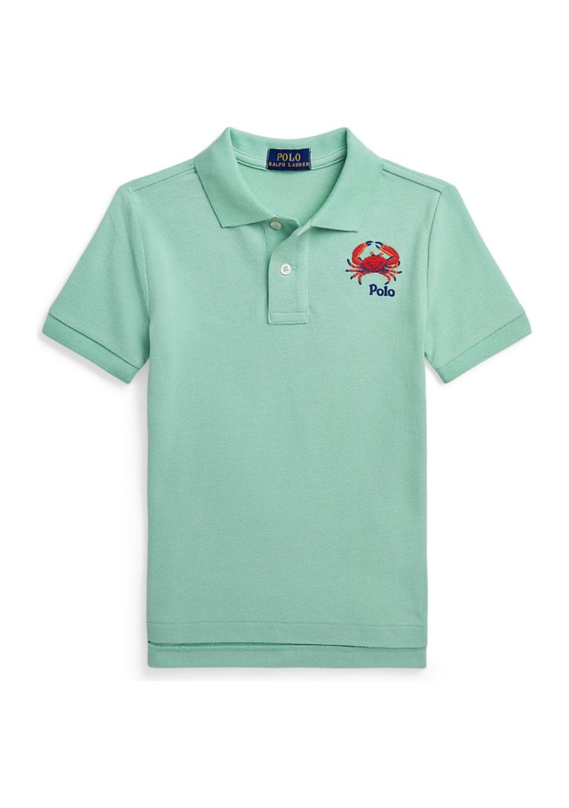 Boys 2-7 Embroidered Cotton Mesh Polo Shirt