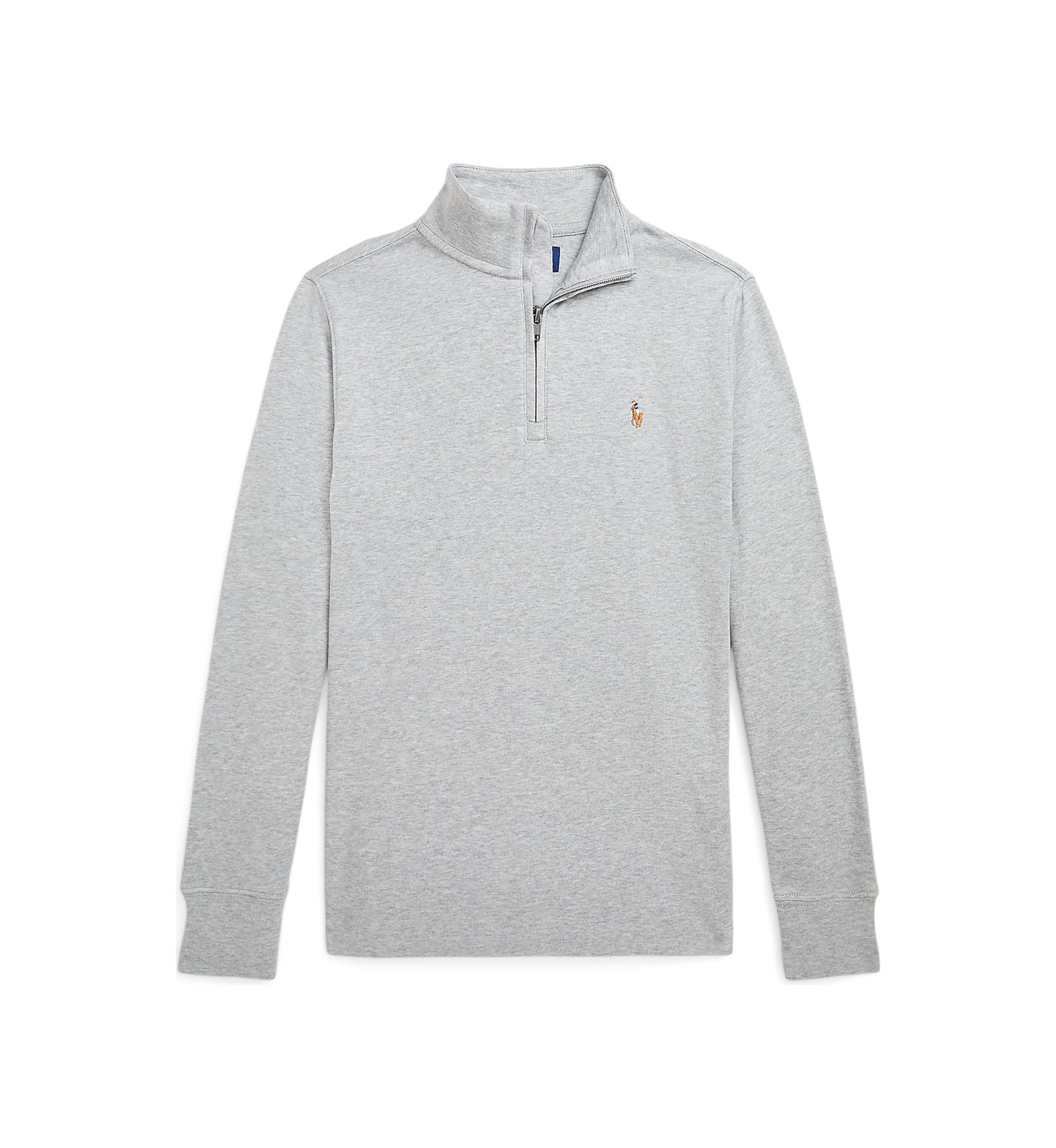 Boys 8-20 Cotton Interlock Quarter-Zip Pullover