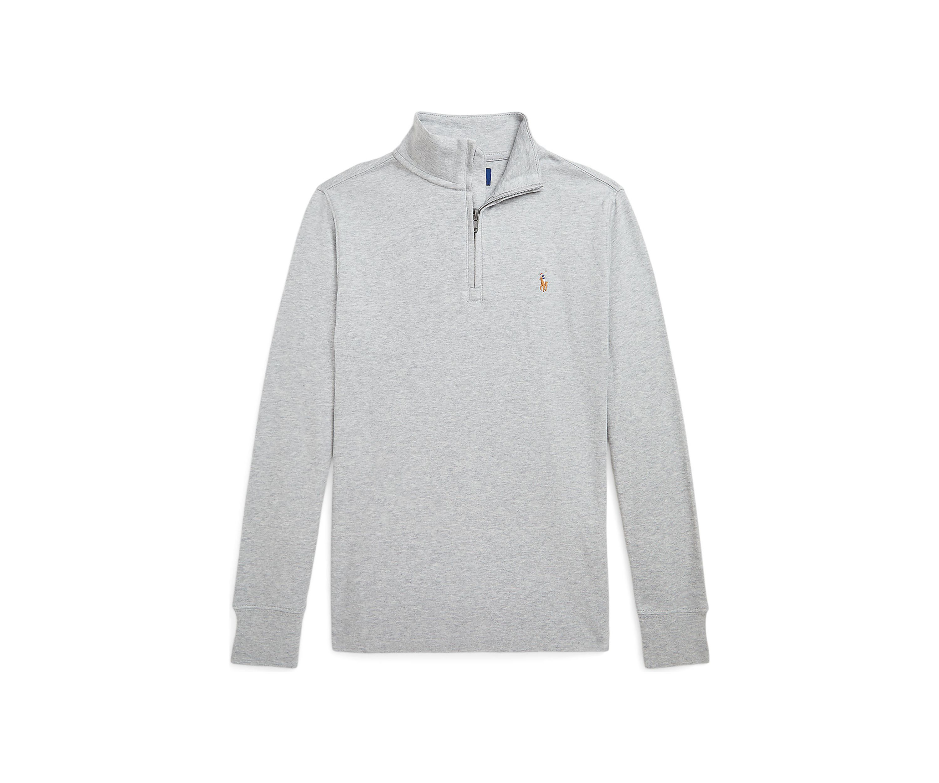 Boys 8-20 Cotton Interlock Quarter-Zip Pullover
