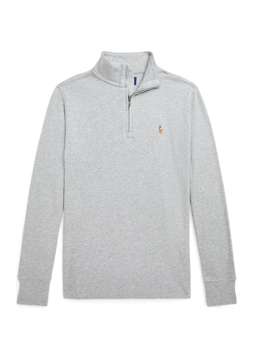 Boys 8-20 Cotton Interlock Quarter-Zip Pullover