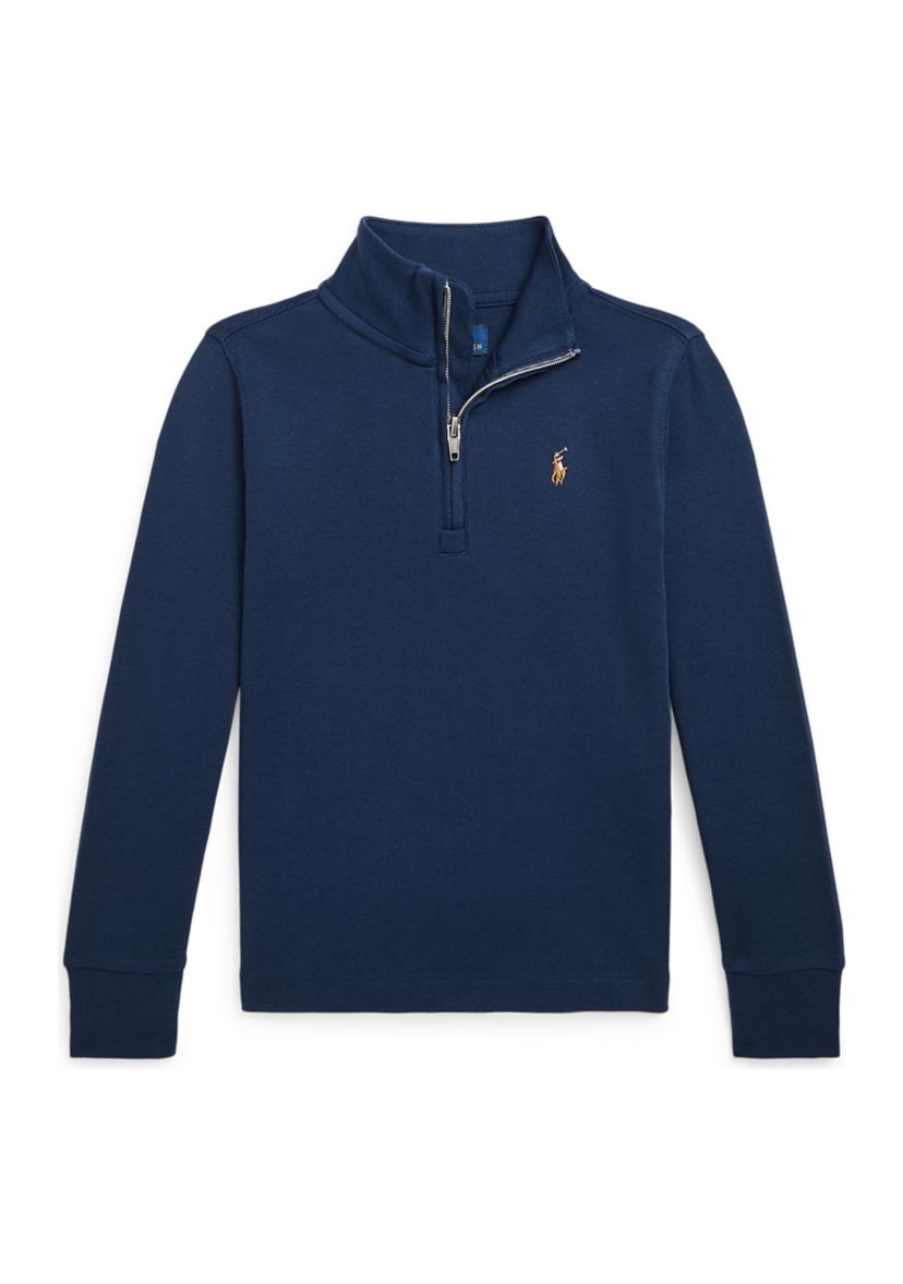 Boys 2-7 Cotton Interlock Quarter-Zip Pullover