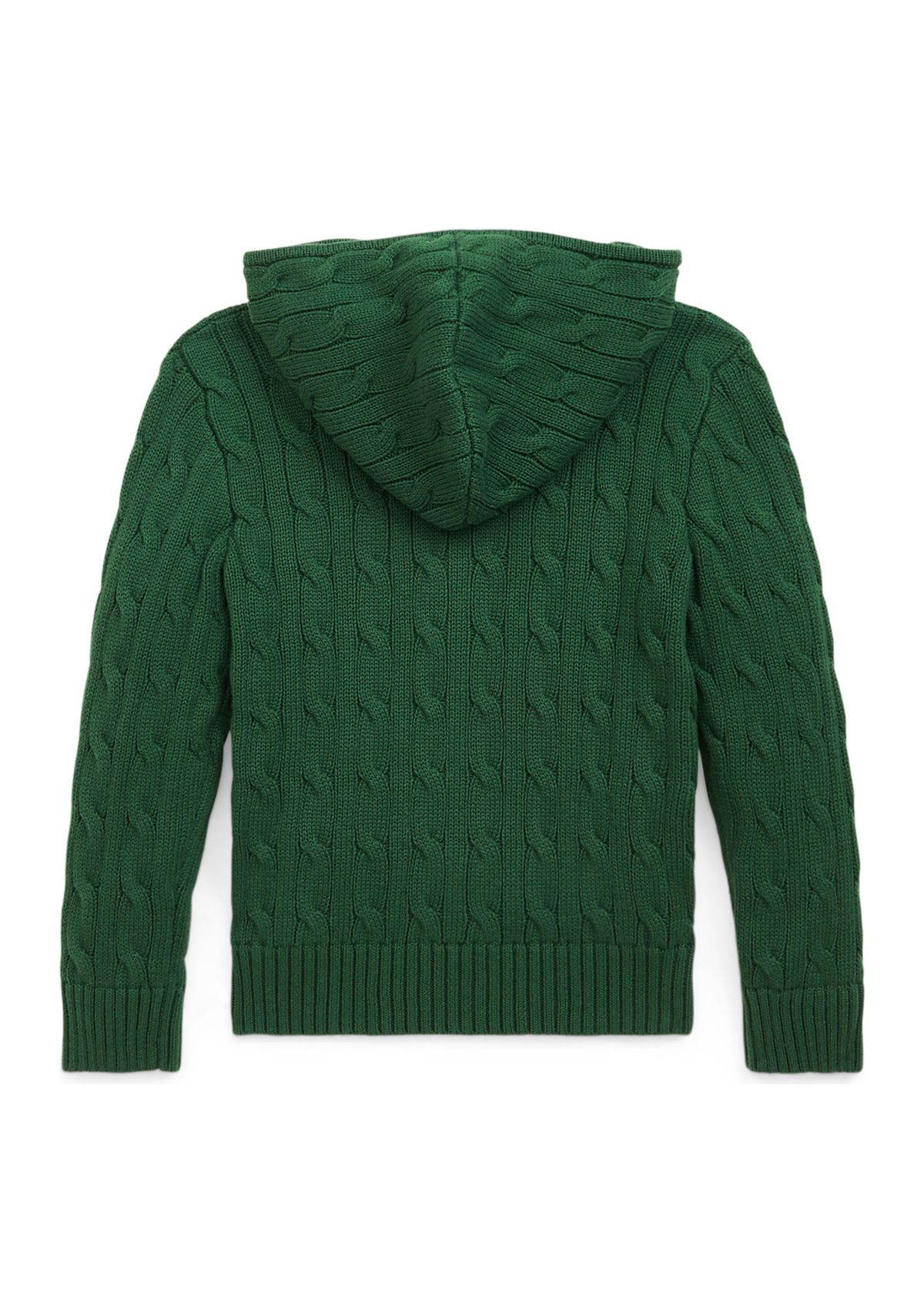 Boys 2-7 Cable Cotton Hooded Full Zip Sweater