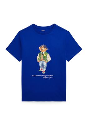 Ralph Lauren Childrenswear Boys 8-20 Polo Bear Cotton Jersey T-Shirt, Blue, Large -  0196231836805