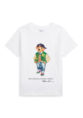 Ralph Lauren Childrenswear Boys 2-7 Polo Bear Cotton Jersey T-Shirt, White -  0196231816388