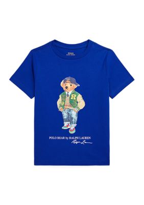 Ralph Lauren Childrenswear Boys 2-7 Polo Bear Cotton Jersey T-Shirt, Blue, 3 -  0196231817712