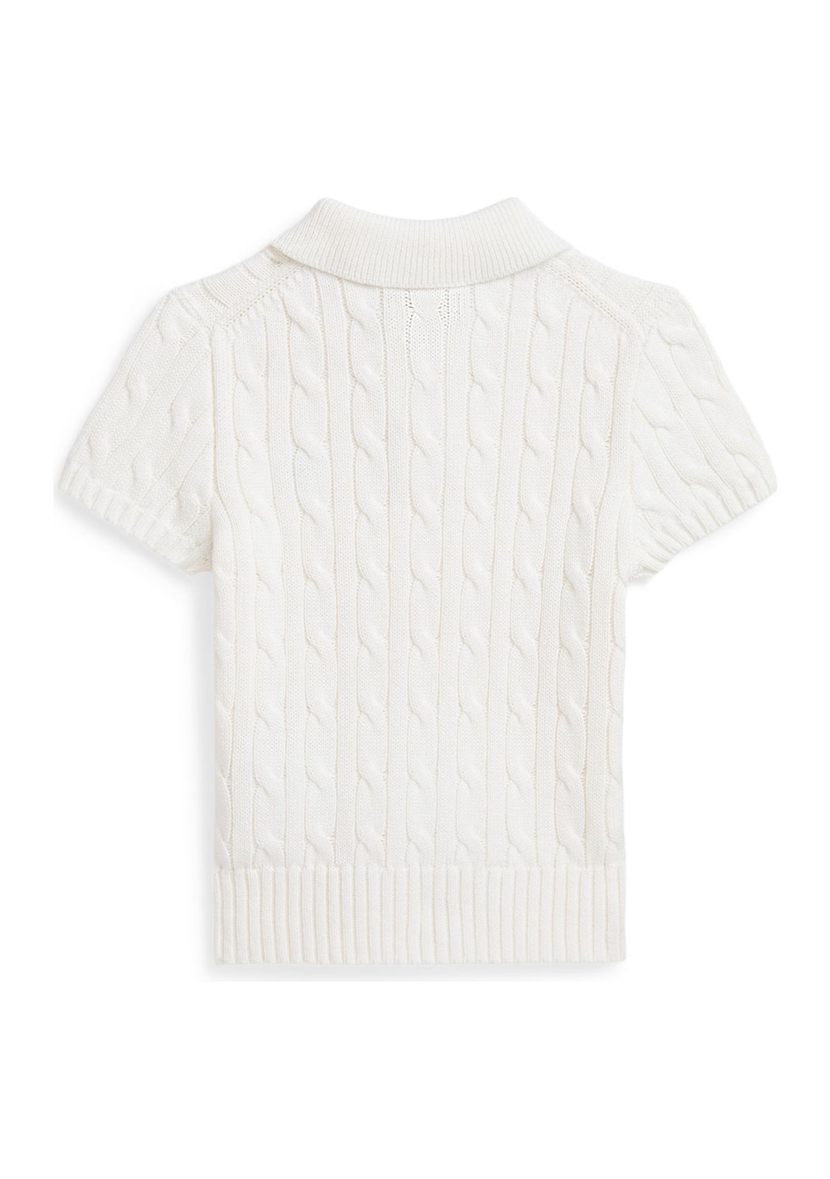 Boys 2-7 Cable-Knit Cotton Polo-Collar Sweater