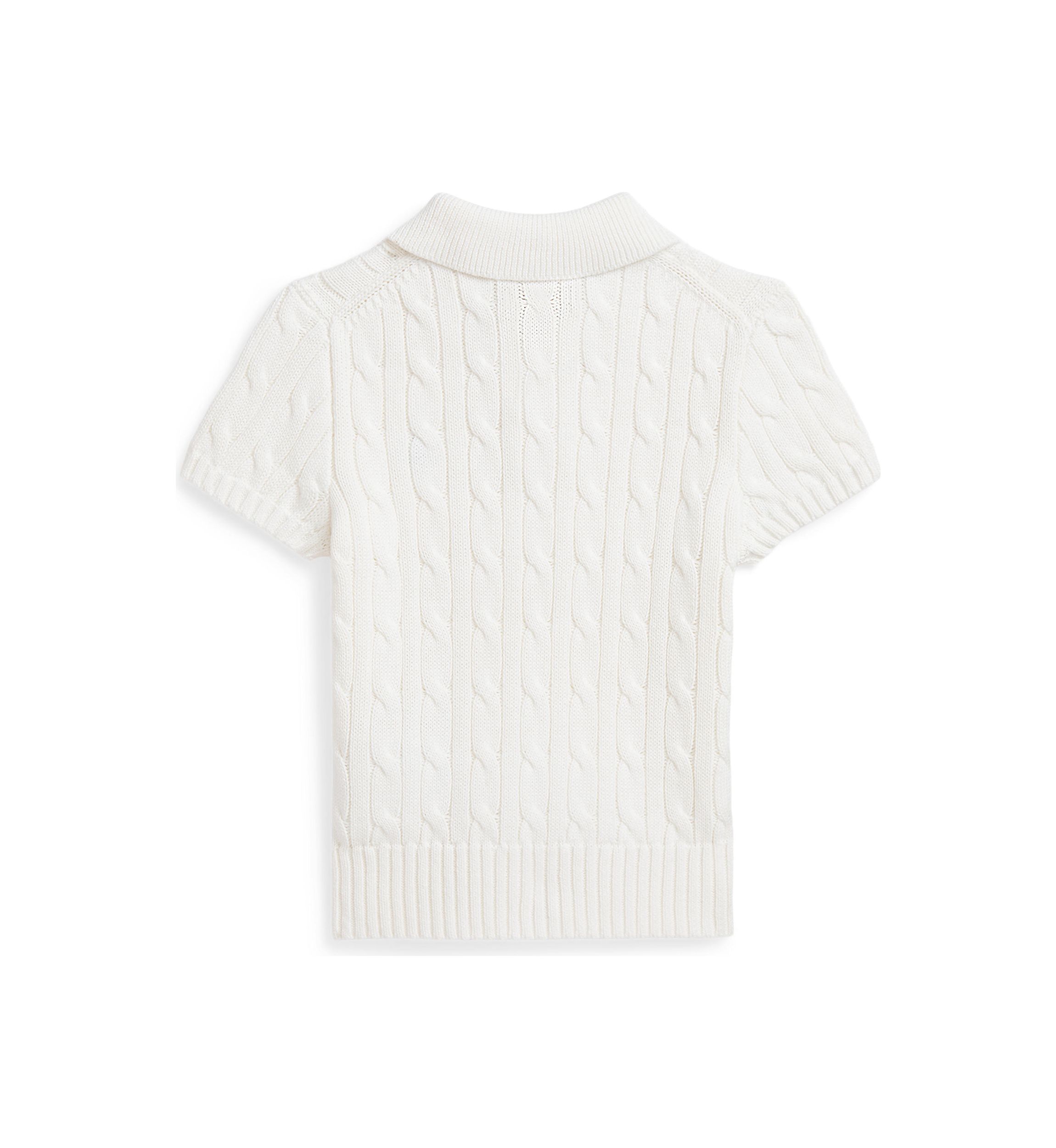 Boys 2-7 Cable-Knit Cotton Polo-Collar Sweater