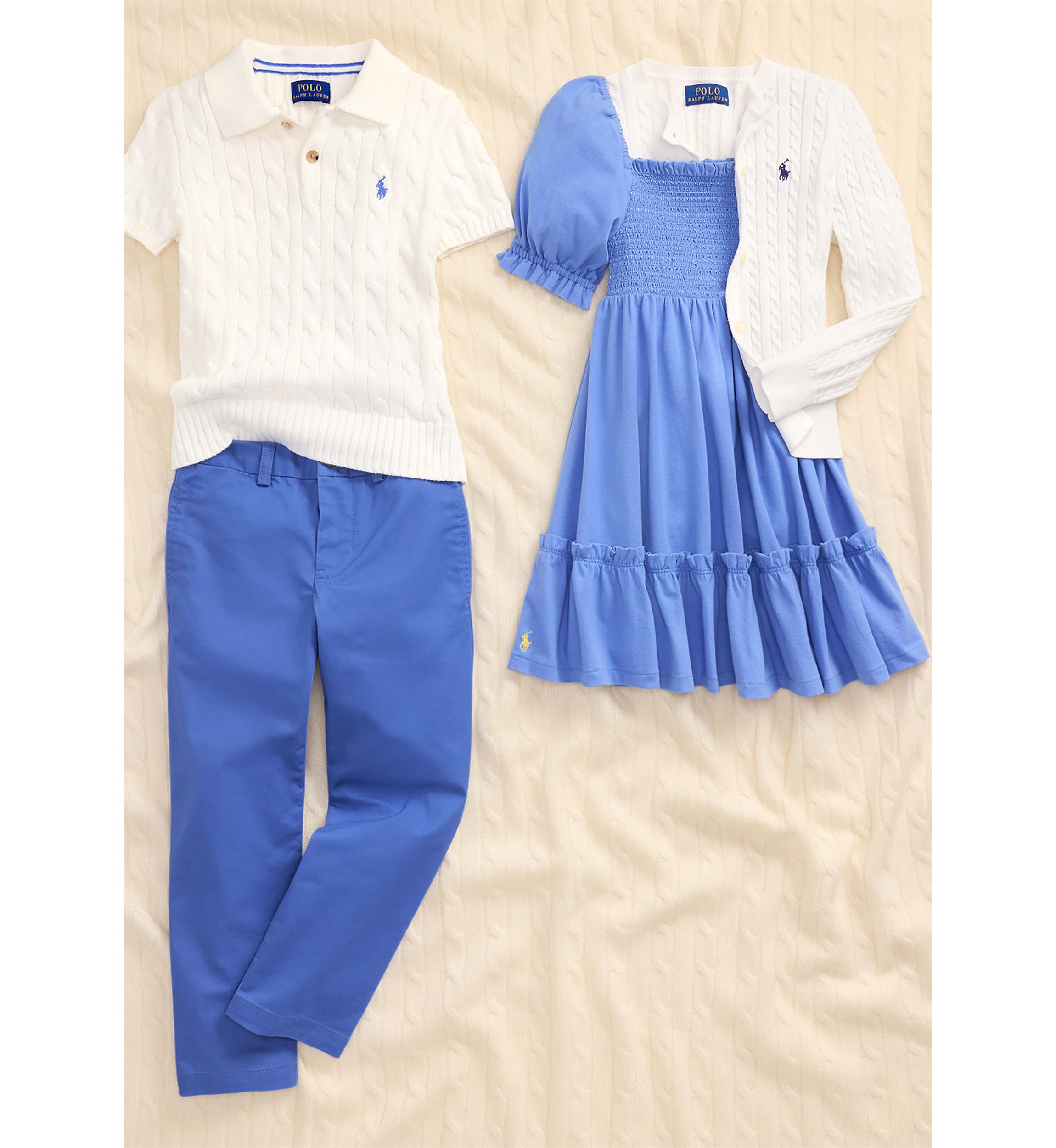 Boys 2-7 Cable-Knit Cotton Polo-Collar Sweater