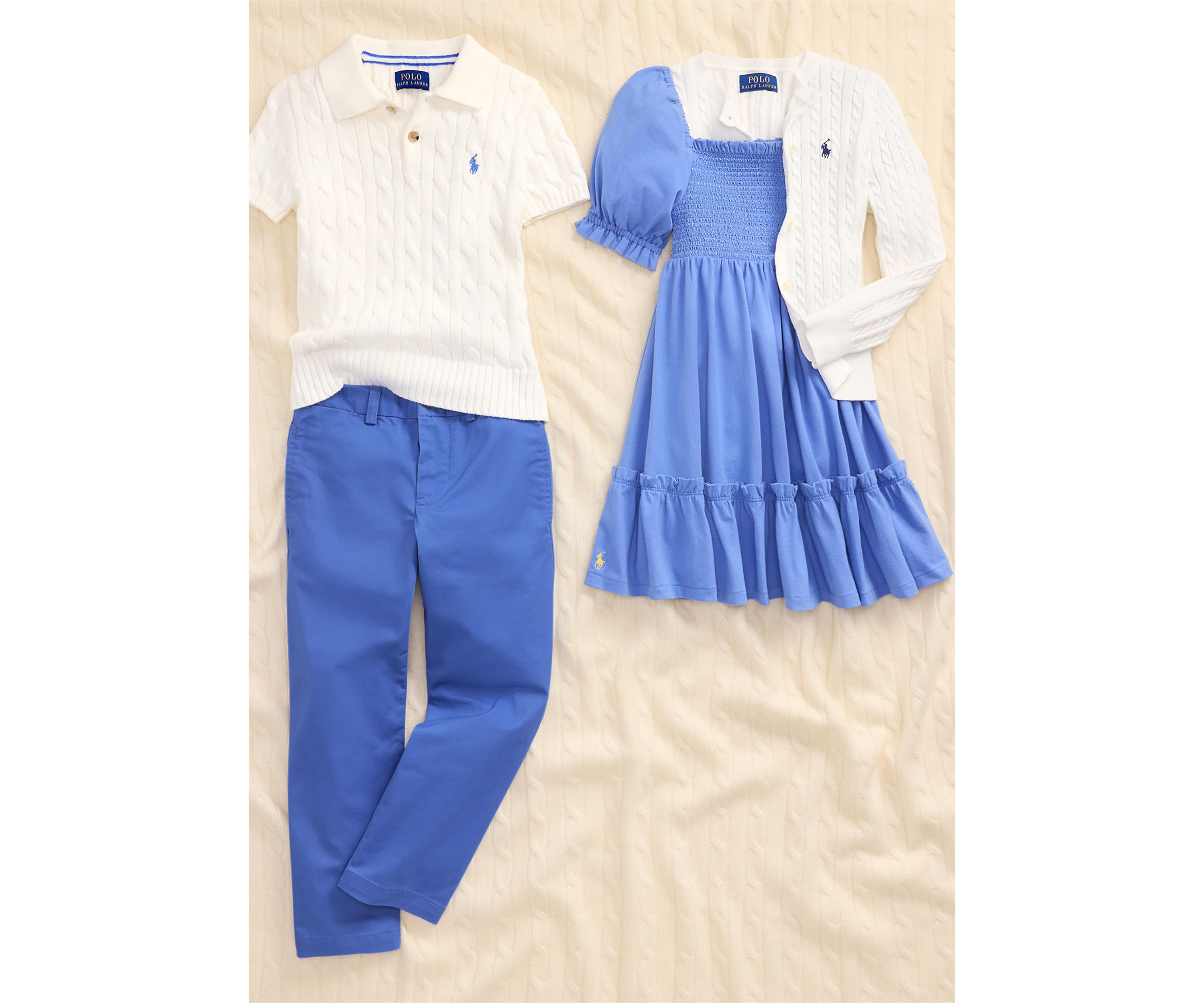 Boys 2-7 Cable-Knit Cotton Polo-Collar Sweater