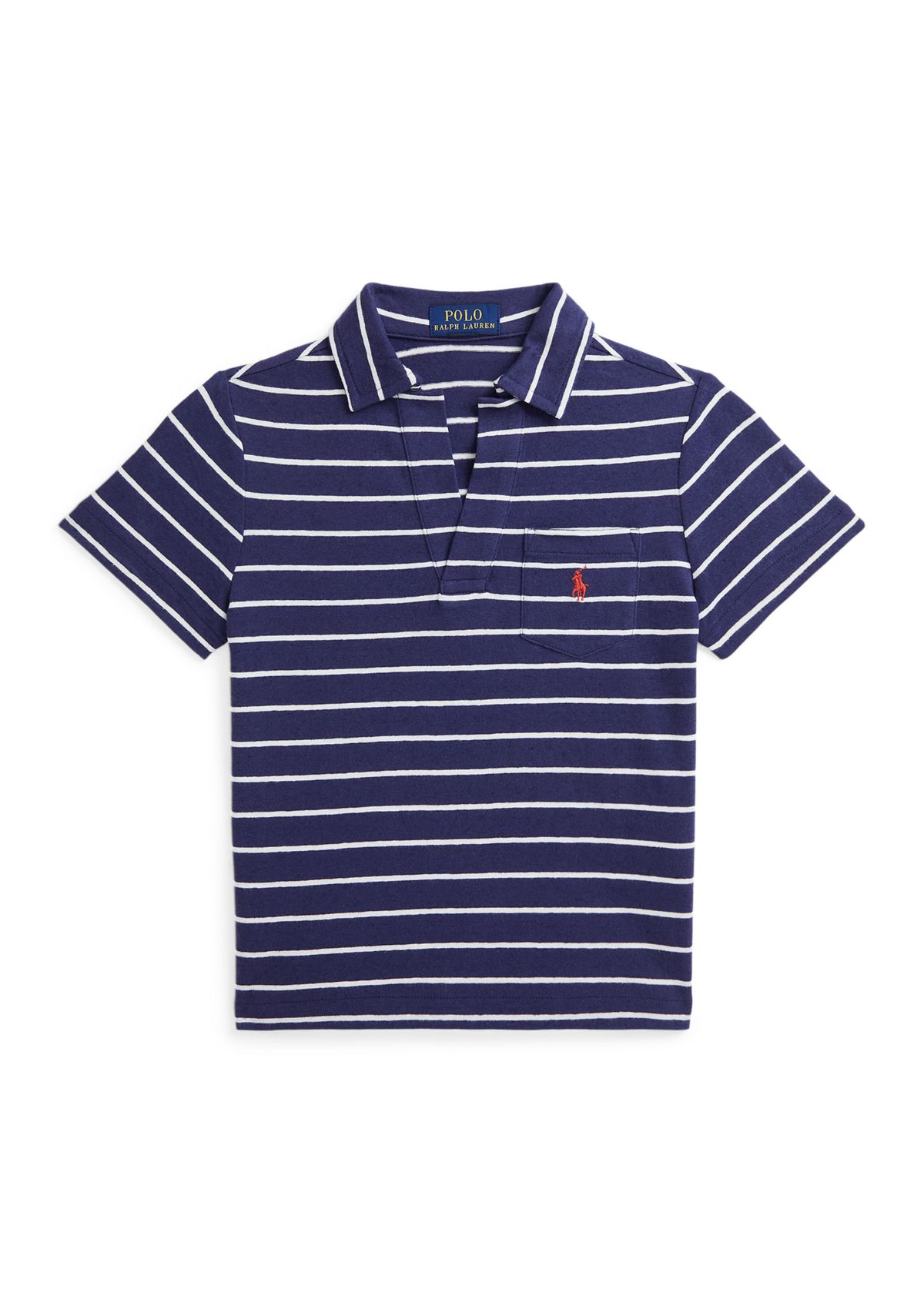 Boys 2-7 Striped Cotton-Linen Polo Shirt