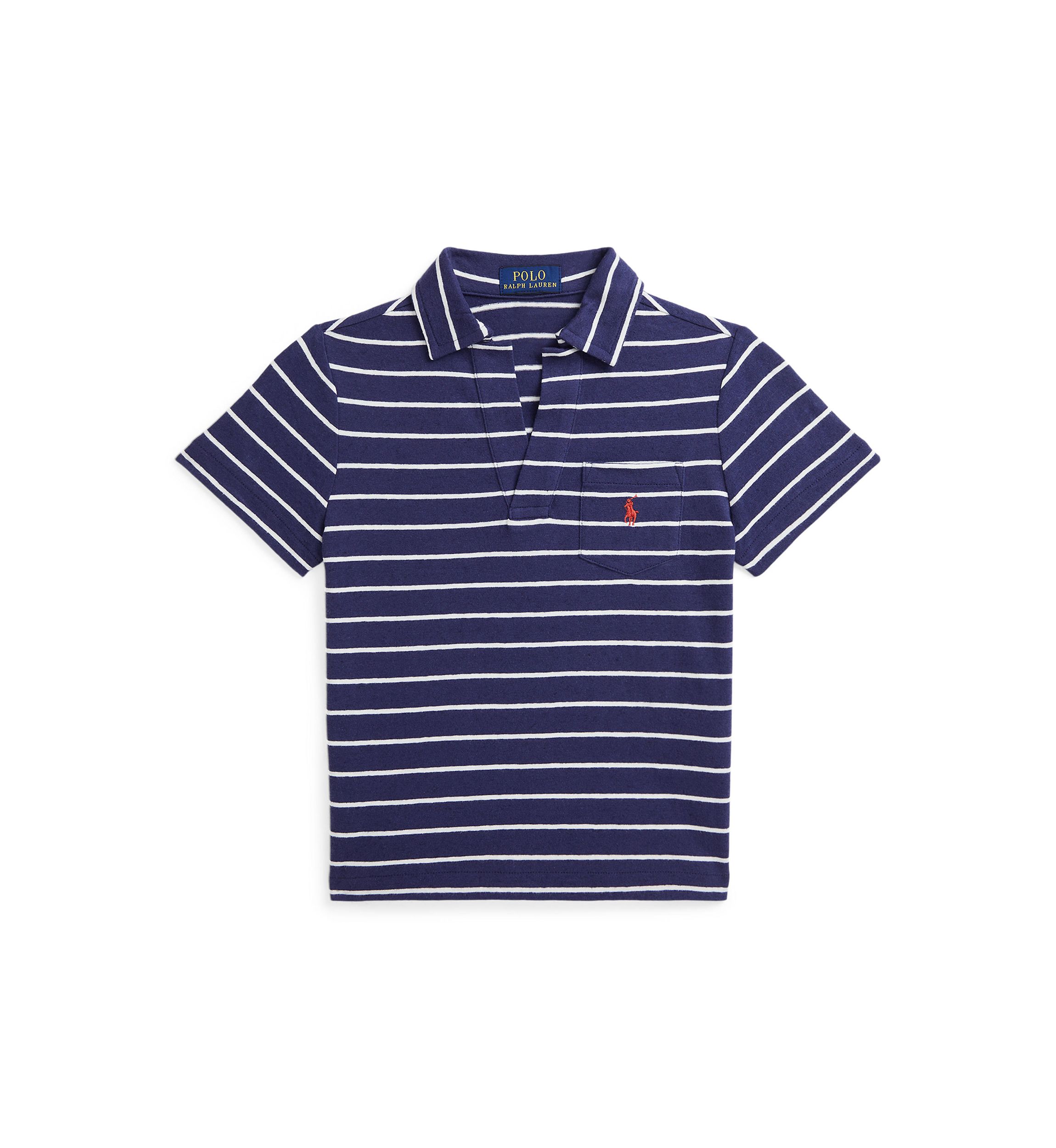 Boys 2-7 Striped Cotton-Linen Polo Shirt