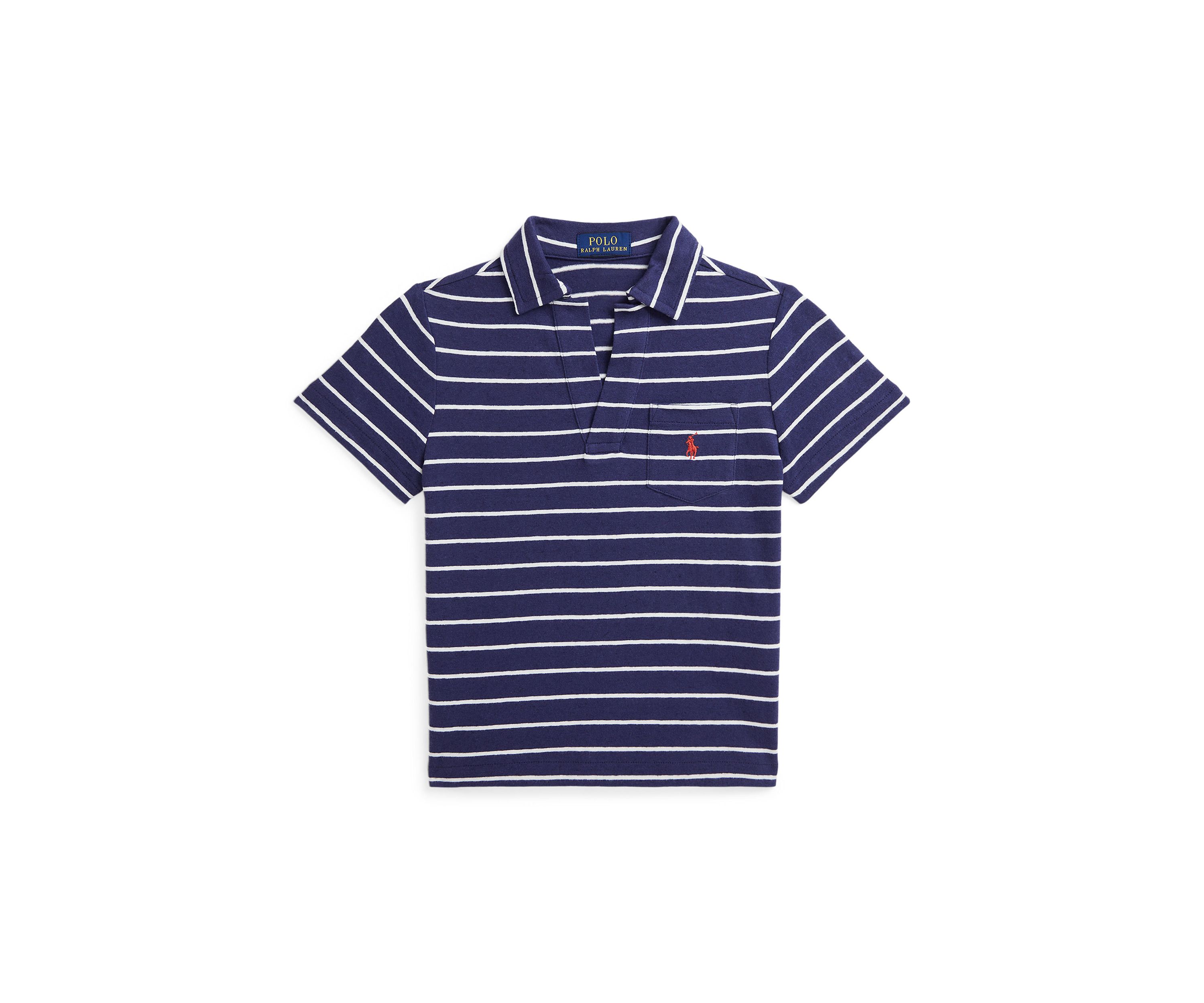 Boys 2-7 Striped Cotton-Linen Polo Shirt