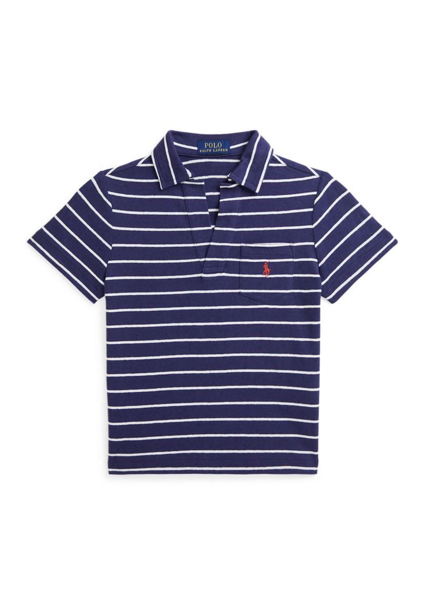Boys 2-7 Striped Cotton-Linen Polo Shirt