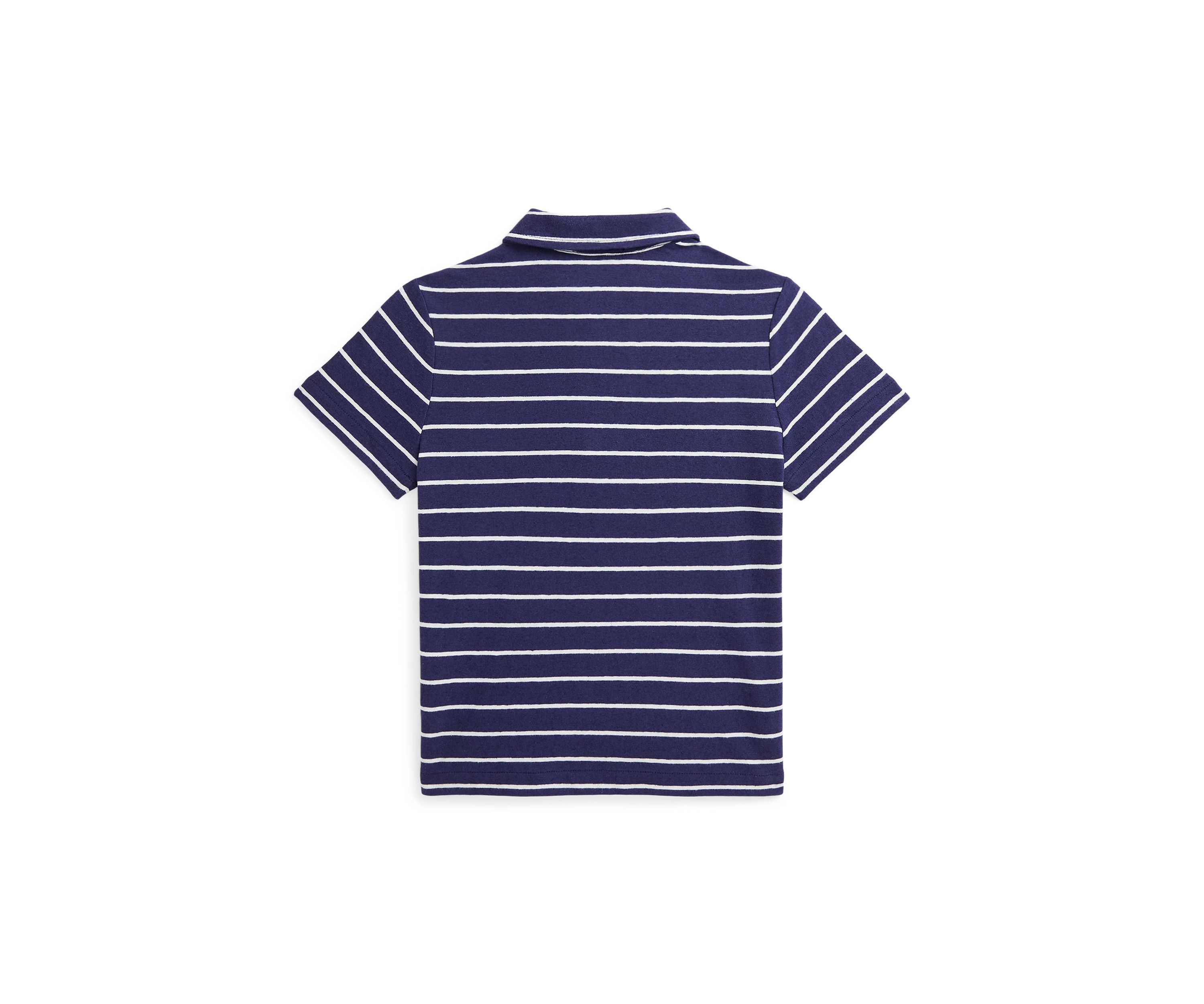 Boys 2-7 Striped Cotton-Linen Polo Shirt