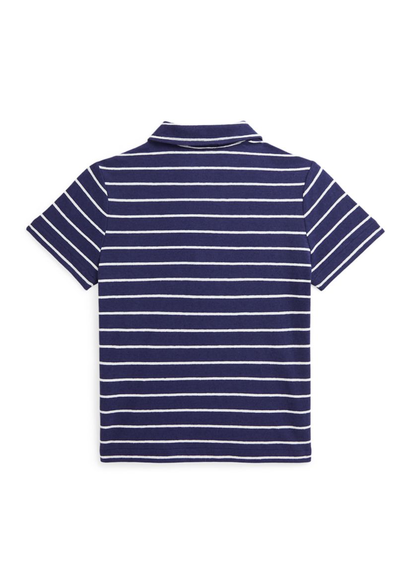 Boys 2-7 Striped Cotton-Linen Polo Shirt