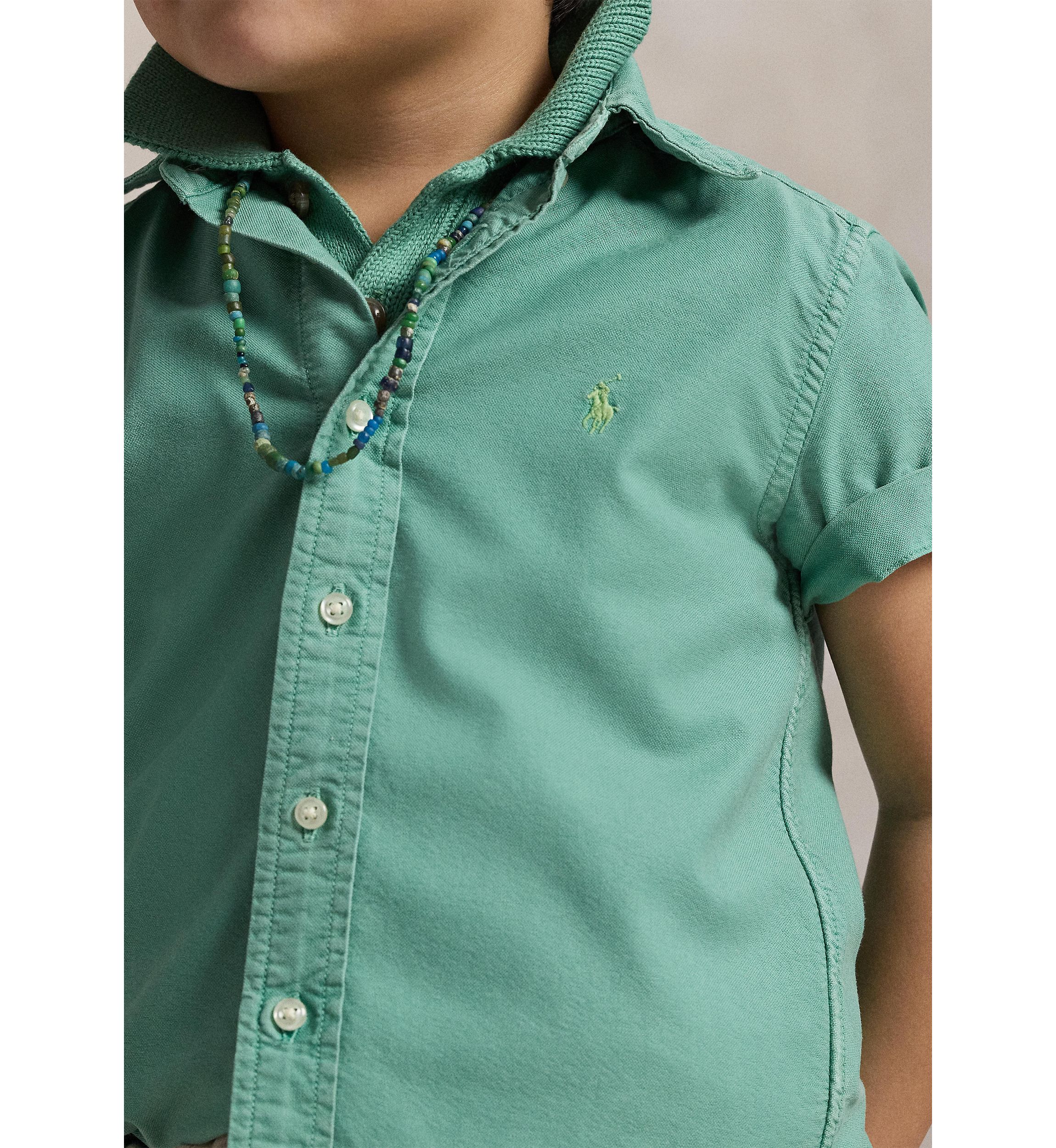 Boys 2-7 Cotton Oxford Short Sleeve Shirt