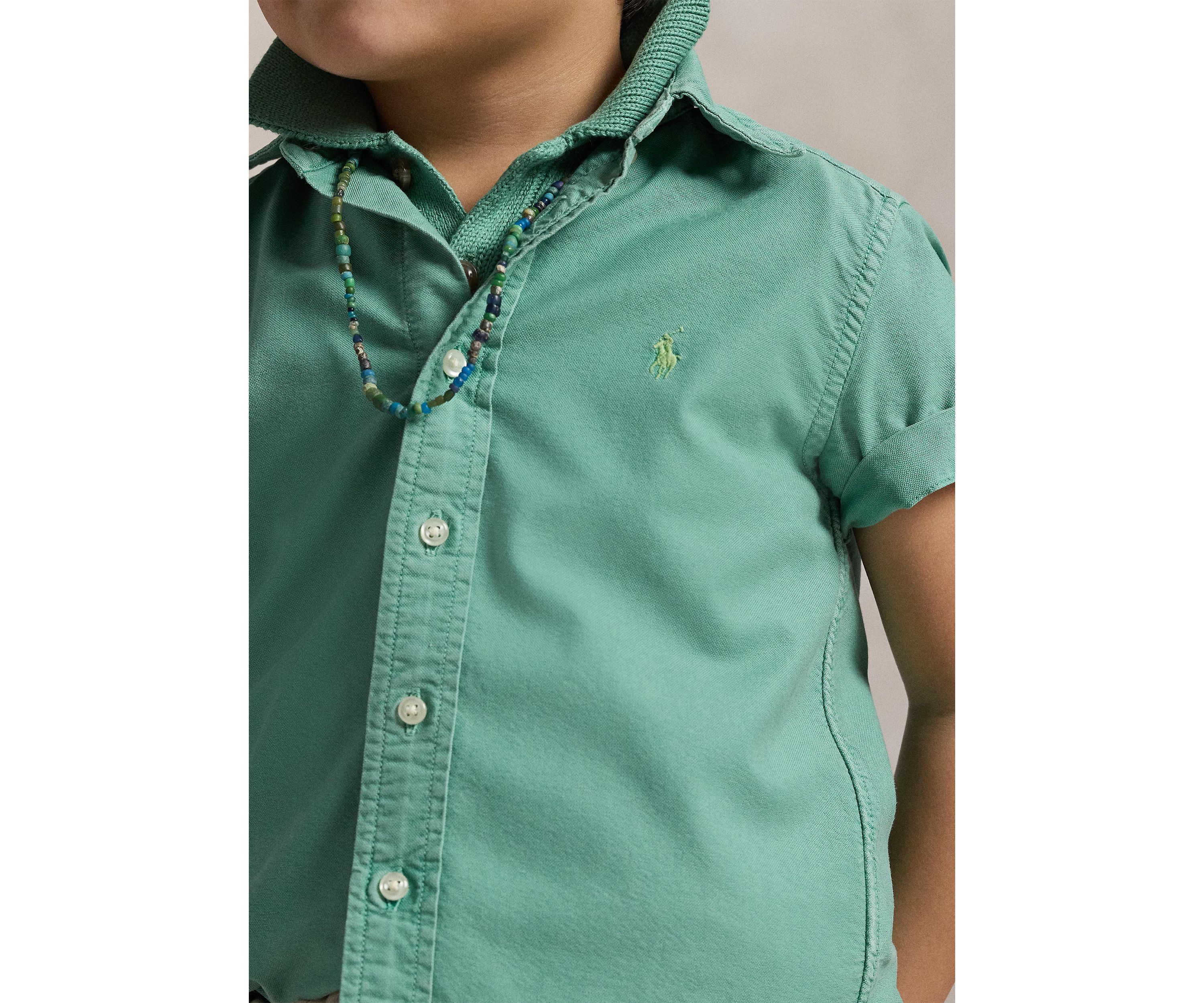Boys 2-7 Cotton Oxford Short Sleeve Shirt