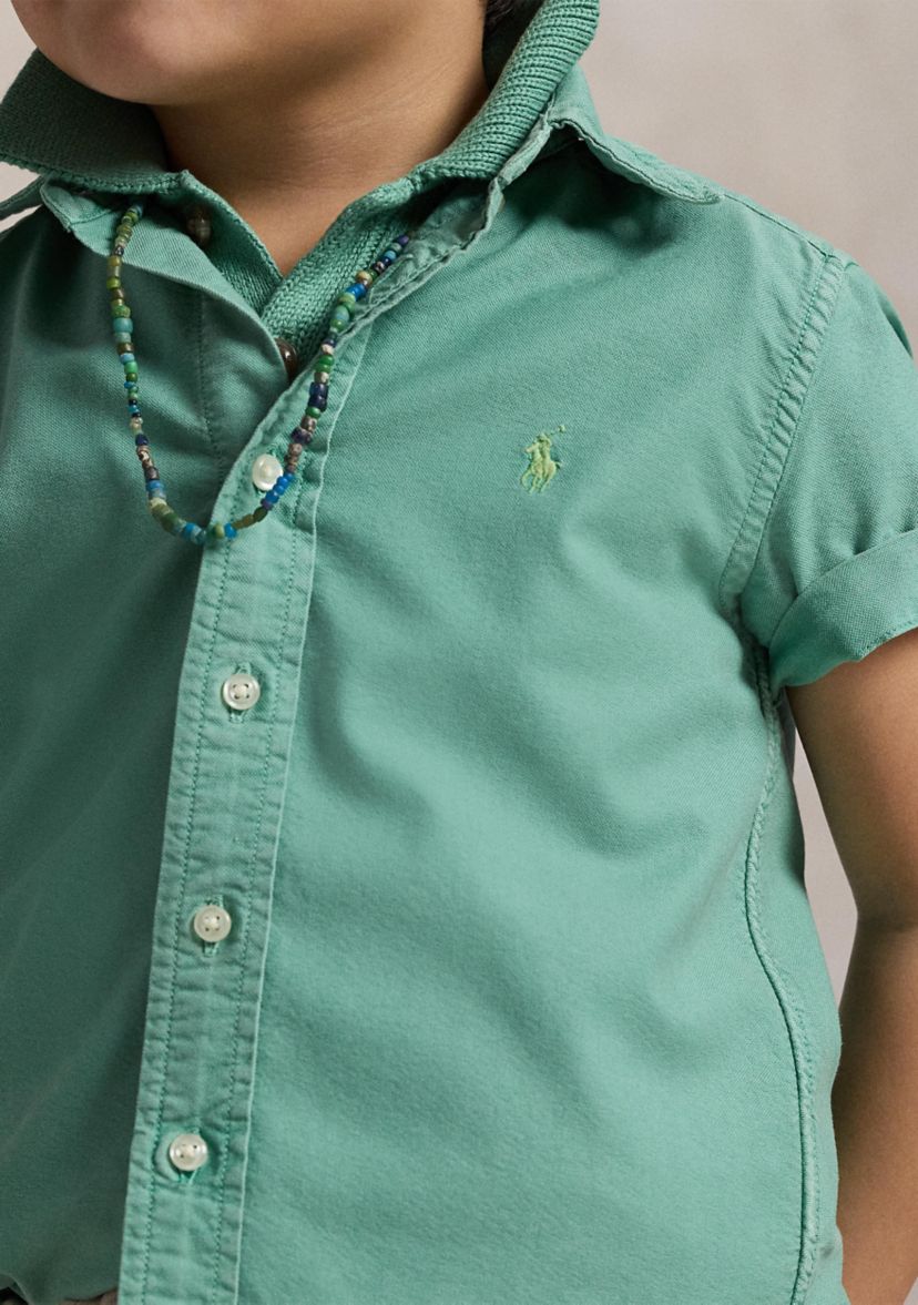 Boys 2-7 Cotton Oxford Short Sleeve Shirt