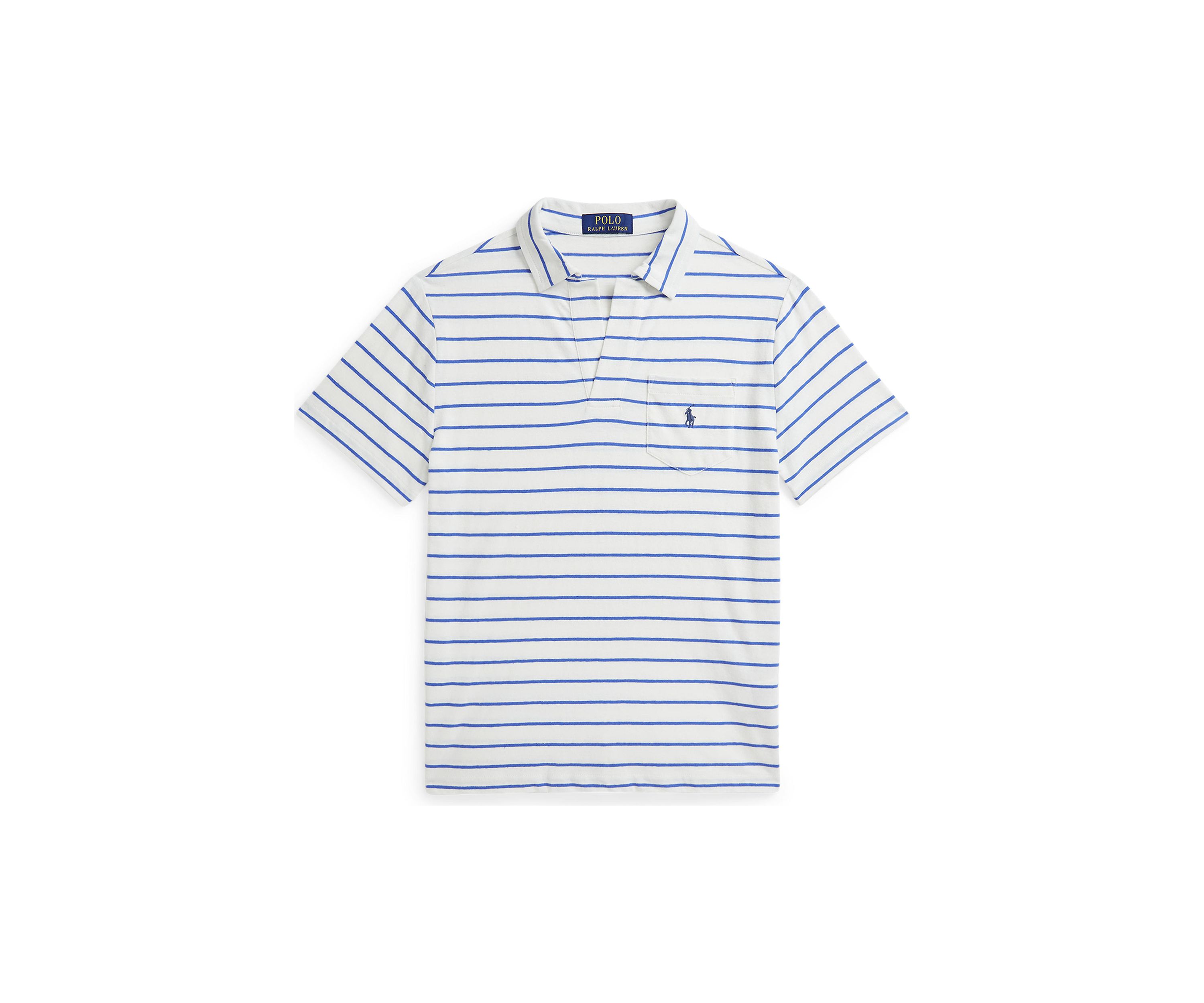 Boys 8-20 Striped Cotton-Linen Polo Shirt