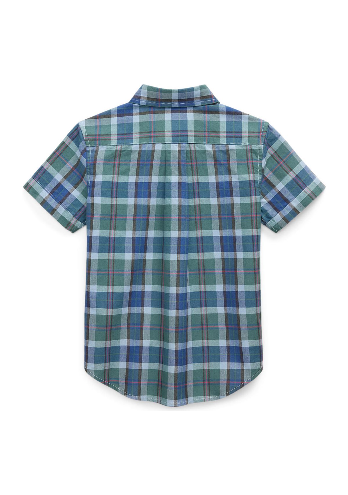 Boys 2-7 Plaid Cotton Oxford Short-Sleeve Shirt